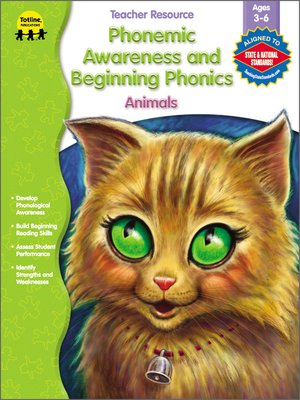 cover image of Phonemic Awareness and Beginning Phonics, Animals, Grades Preschool - 1
